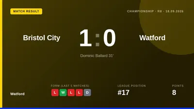 Watford could secure consecutive away league wins over Bristol City for only the third time in their history, a result...